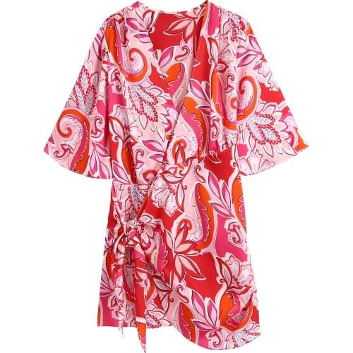 JC·KILIG 2021 Summer Lacing Skirt Womens New Print Minidress 1520