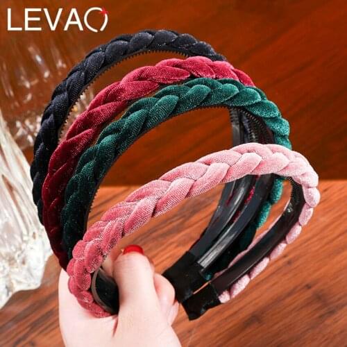 Levao 2021 New Weaving Hairbands Braided Headband Hair Hoop Fashion Hair Bands Bezel Headdress Hair Accessories