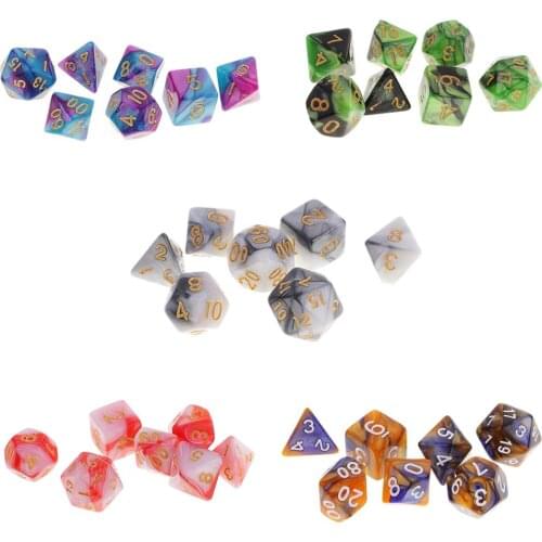 7 Pieces Polyhedral Dice Replacement Party Game Dices Supplies Board Game Dices Toys for DND RPG Board Game