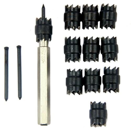 13pcs 3/8'' Spot Welding Drill set Double Sided High Speed Separate Rotating Kit Spot Weld Cutter Metal Drill Bit Kit power tool