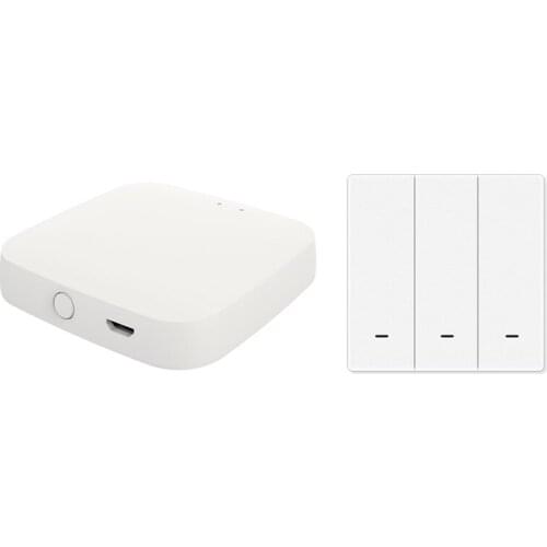 Bluetooth Gateway+3 Gang Switch Wall Light Bluetooth Switch TUYA APP Remote Voice Control Work for Alexa Google Home