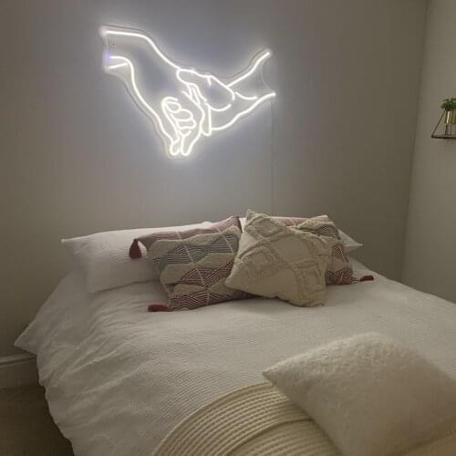 Hand In Hand Handmade Custom LED Neon Sign,Wedding Light Sign,Neon LED Sign,Neon Lights,Neon Sign Bedroom Girl,LED Neon