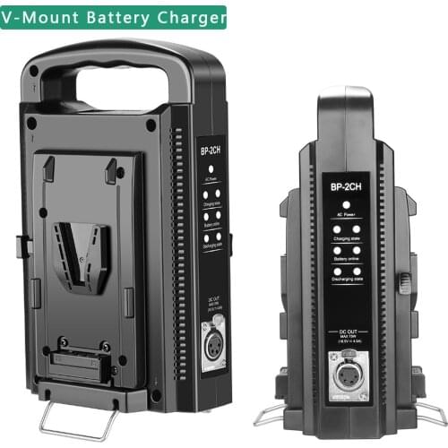 New 2-Channel Dual Camcorder Battery Charger for V-Mount Battery for DSLR Video Camera camera accessories