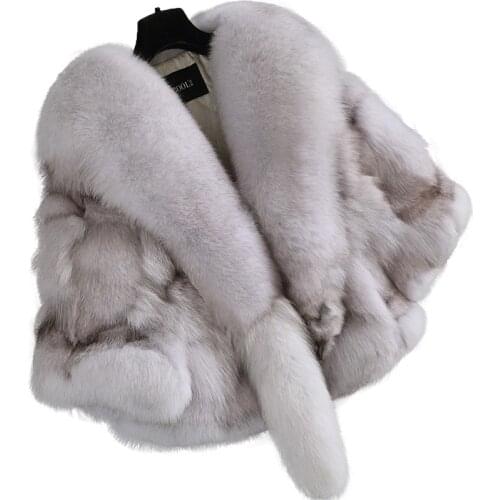 Autumn / winter 2020 new fox fur fur coat Women Short shawl real fur young fur