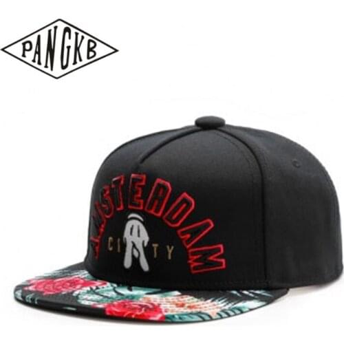 PANGKB Brand AMSTERDAM CITY CAP black Hip-Hop sports snapback hat for men women adult outdoor casual sun baseball cap