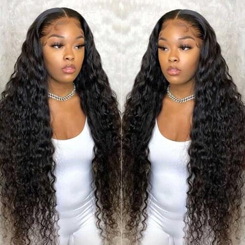Water Wave Lace Front Human Hair Wigs 13x4 Lace Frontal Wigs Wet And Wavy Malaysian Remy 4x4 5x5 Lace Closure Wigs For Women