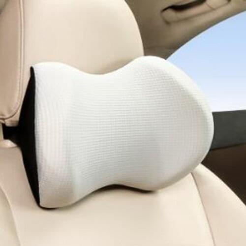 1PC Car Headrest Neck Pillow for seat chair in auto Memory Foam cotton mesh cushion Fabric Cover soft Head rest travel support