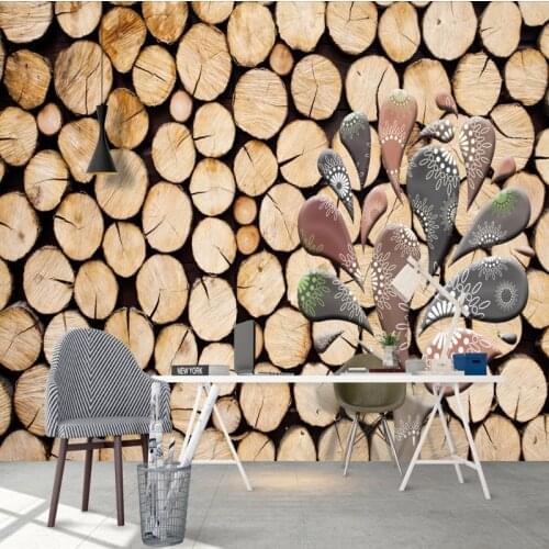Drop Shipping Wallpaper 3d Retro Nostalgia European Style Life Tree Mural Bar Bathroom Background Wallpaper High Quality Mural