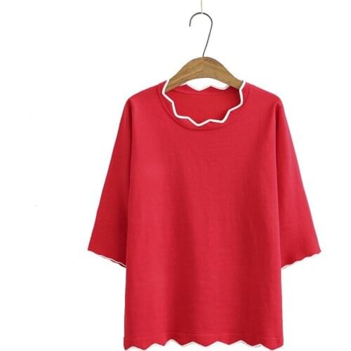 Plus Size Womens 3/4 Sleeve Crochet Shirts Casual Slim Stretchable Tops Oversized Spring Summer Tshirts