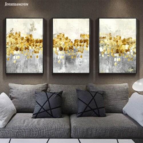 Gold Light Luxury Picture Home Decor Modern Abstract Printing Poster Living Room Bedroom Dining Room Wall Art Canvas Painting
