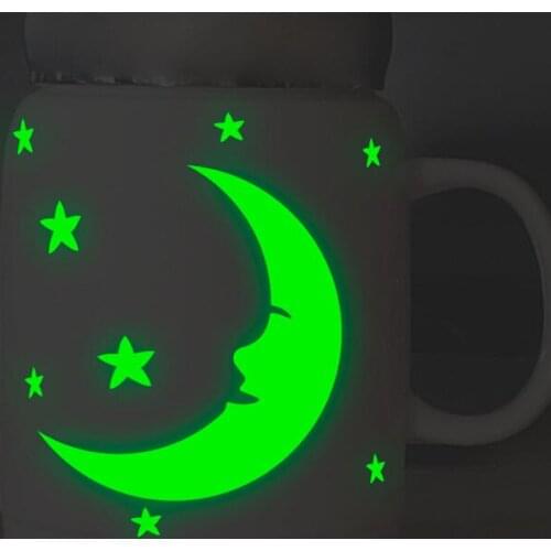 Luminous Moon and stars Switch Sticker childrens room living room bedroom decoration home decals Glow in the dark Wall Stickers