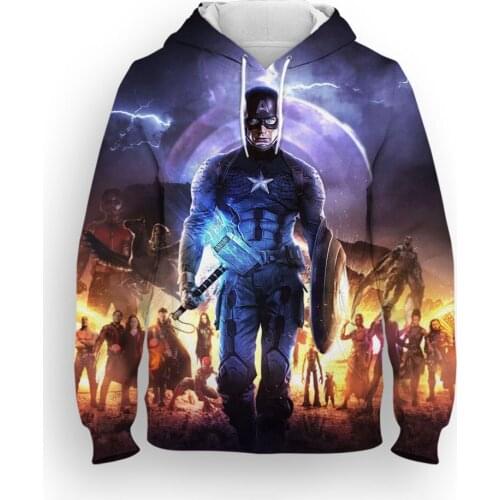 Super Hero Movie 3D Print Captain America Oversized Men Sweatshirts Causal Kids Hoodies Spring Autumn Woman Pullover