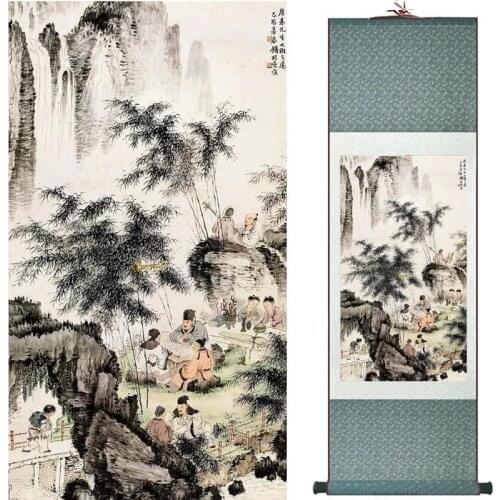 Traditional Chinese art painting Silk scroll painting Chinese wash painting19082231