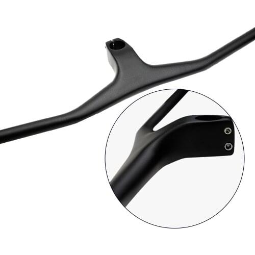 No Logo Bicycle Accessories 3K Matte Carbon Fibre Bike Handlebar stem integrated MTB Bicycle Handlebar Horizontal Stem Bar