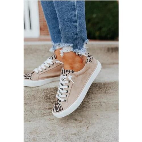 2021 Autumn Women Sneakers Casual Lace Up Breathable Platform Sport Shoes Fashion Suede Leather Running Leopard Shoes Sneaker