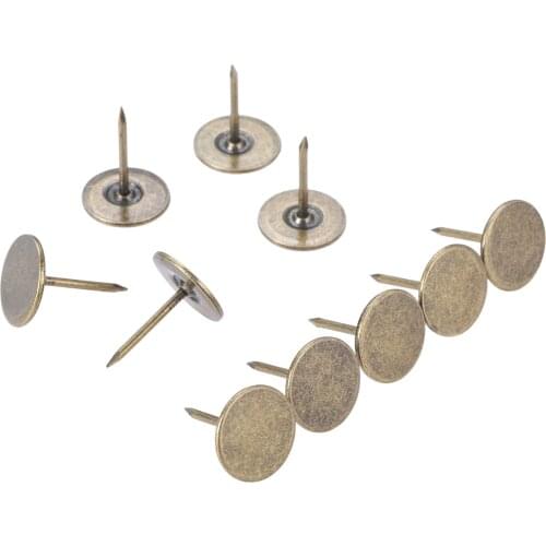 10Pcs Antique Bronze/Gold Metal Upholstery Nails Jewelry Case Drum Sofa Decorative Tacks Stud Pushpin Doornail Fasteners 15*19mm