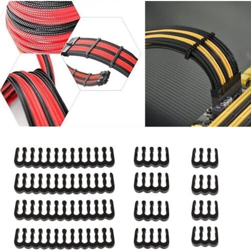 12Pcs Black PP Cable Comb /Clamp /Clip /Dresser For 2.5-3.0 mm Cables 6/8/24 Pin 3 types comb C26