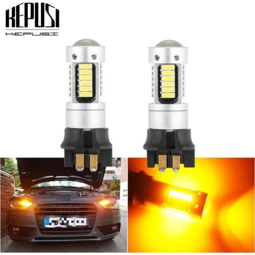 2pcs Canbus Error Free PWY24W PW24W Car Light LED Bulbs White Amber For Volkswagen VW MK7 Golf CC Daytime Running Light DRL Lamp