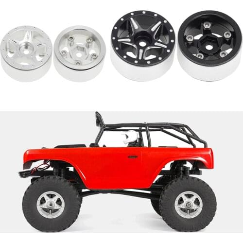 2/Set RC Aluminium Wheel Rim Set Fit for Axial SCX24 90081 00001 1:24 RC Crawler Car DIY Spare Parts Accessory