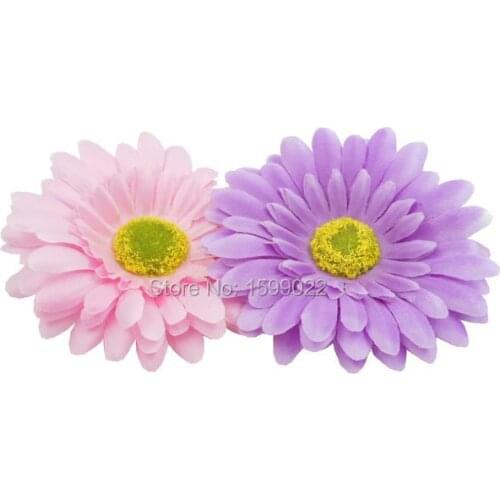 2 Beach Gerbera Jamesonii Hairpiece Head Clips for Girls Pink Purple Women Brooch Hawaiian Hair Accessories for Women Headdress