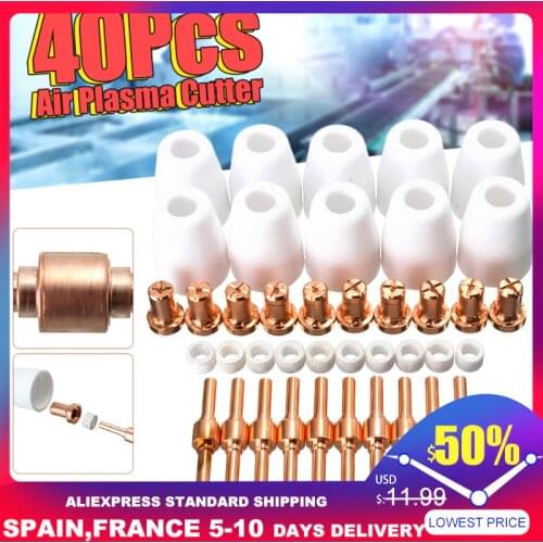 40Pcs Air Plasma Cutter Consumables Extend Fit Soldering iron Soldering Station for PT-31 LG-40 Torch CUT-40 50