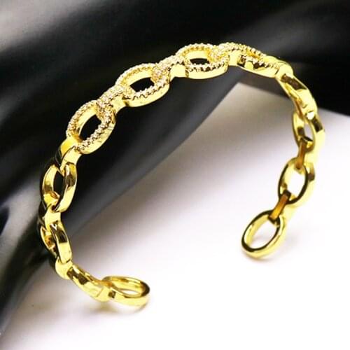 5 Pcs Hollow zircon crystal bangles high quality zircon stone bangle fashion jewelry for women 51362