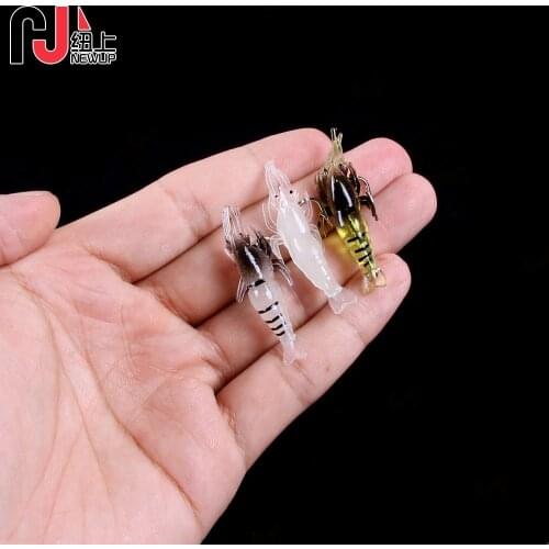 5pcs Soft Silicone Shrimp Fishing Lures 4cm Small Light Freshwater Fishing Shrimp Bait