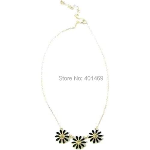 6pcs lot 3enamel color ways equally mixed crystals blossom flower charm fashion necklace pendant jewelry