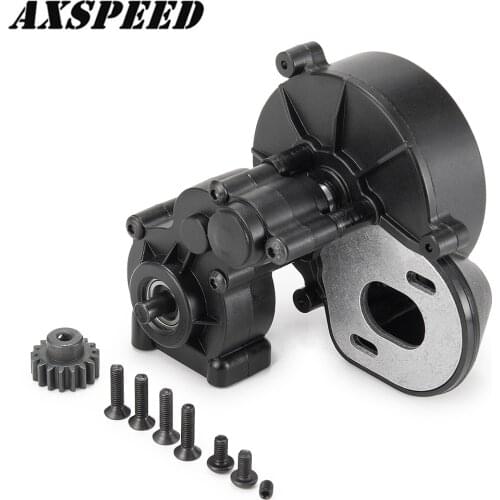 AXSPEED Complete Plastic Gearbox Transmission Box with Gear for 1:10 Axial SCX10 90027 90028 90047 RC Crawler Car Upgrade Parts