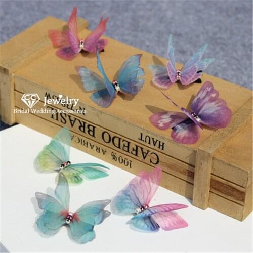 CC Hairgrips Hairpin Fairy Wedding Hair Accessories for Women Girl Hairwear Butterfly Shape 100% Handmade Princess Jewelry mq012