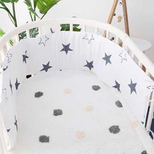 180*30CM Stars Design Baby Bed Thicken Bumper Nursery Crib Around Cushion Cot Protector Pillows Newborns Room Decor