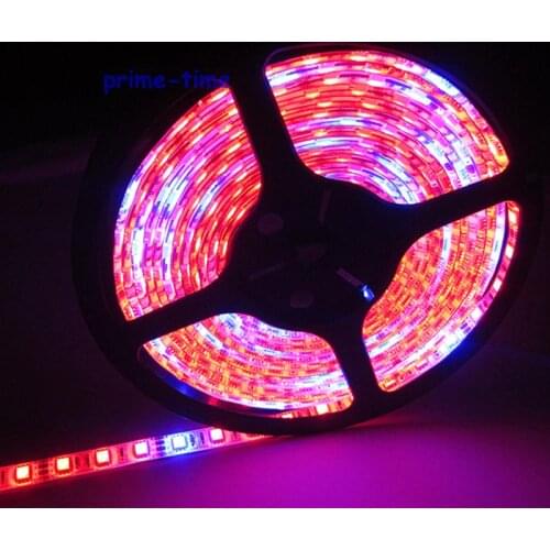 5M Red Blue 8:1 Mix Color Plant Grow Aquarium Flexible LED Strip DC12V IP65 Epoxy Resin Waterproof 5050 SMD 60LED/M
