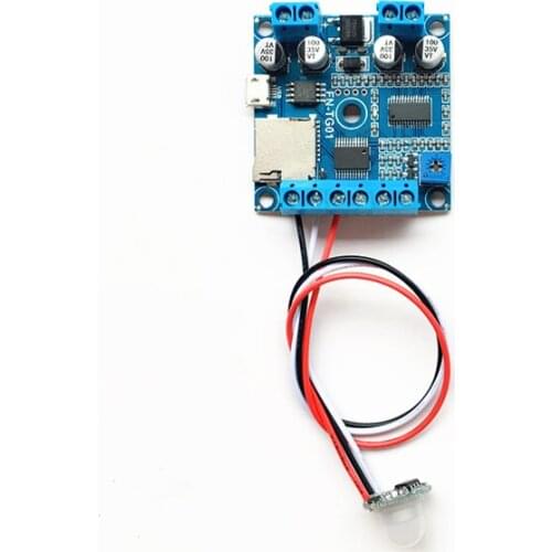 12V Human Body Induction Voice Prompter Module Human Body Induction MP3 Player Module Comes with 15W Power Amplifier