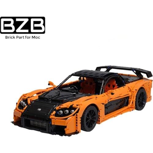 BZB MOC 57488 City High-tech Speed Racing Series Super Car Hobby Building Block Model Kids Boys DIY Toys Birthday Best Gifts
