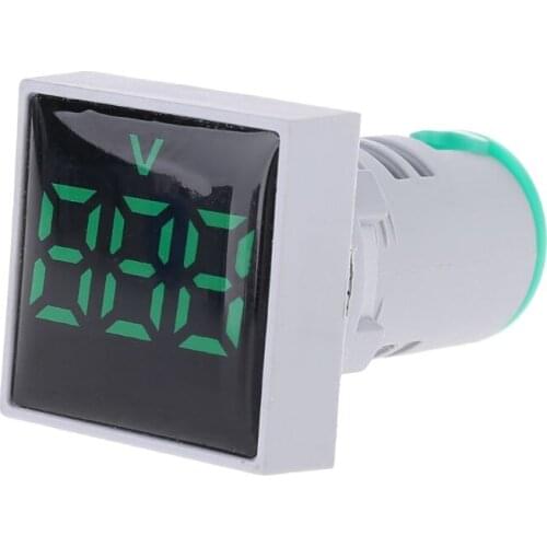 Square Voltmeter AC 20-500V Volt Meter Panel LED Digital Voltage Indicator Light 22mm