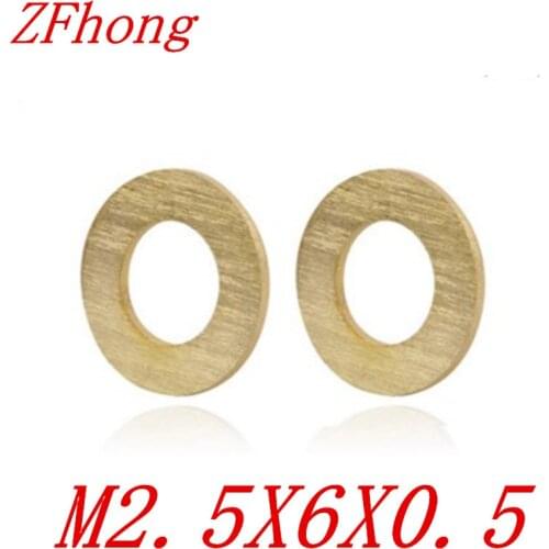 500PCS M2.5 2.5mm m2.5 x 6mm brass flat washer gasket
