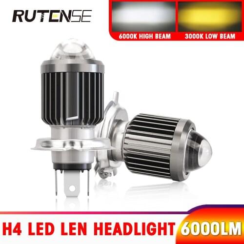 Motorcycle Headlight Bulb led H4 Hi Lo beam super bright Motorbike moto BA20D h6 H4 led headlight len 12V 24V 6000LM 3000K 6000K