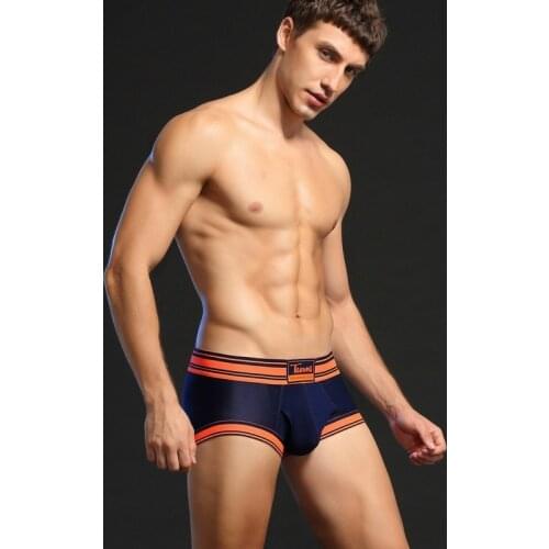 2021 New Fashion Color Matching Youth Comfortable and Breathable Underwear Mens U-convex Design Sexy Boxer Briefs