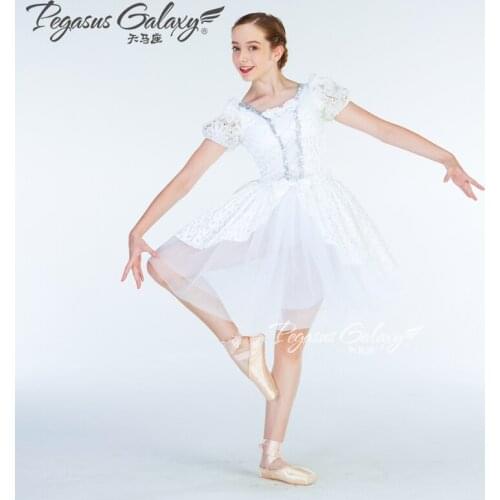 New Childrens Baby Girl Bubble Short Sleeve Snow White Dancing Dress Lady Silk Ballerina Ballerina Dance Dress B-6357