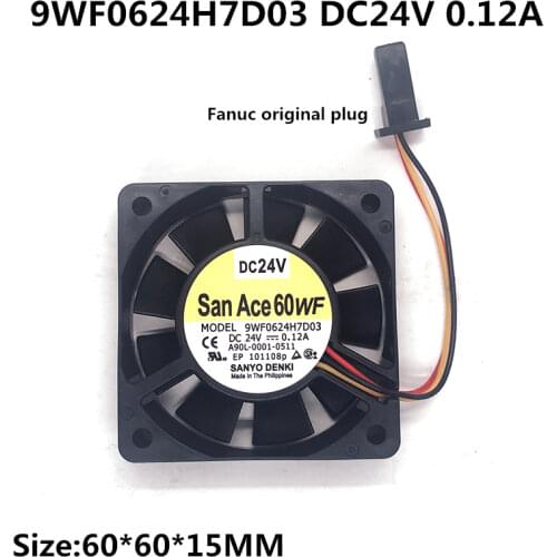 New original A90L-0001-0511 9WF0624H7D03 24V 0.12A 6CM Fanuc servo drive fan