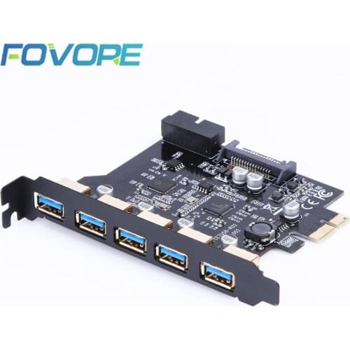 5 Port PCI-E to USB 3.0 HUB PCI Express Expansion Card Adapter 5 Gbps Speed Reliable NEC Chipset For Windows XP/ Vista/Win7/8/10