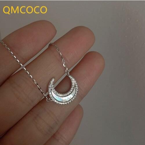 2021 New 925 Silver Moon-Shape Women Light Luxury Collarbone Chain Design Simple Trendy Romantic For Women Jewelry Party Gifts