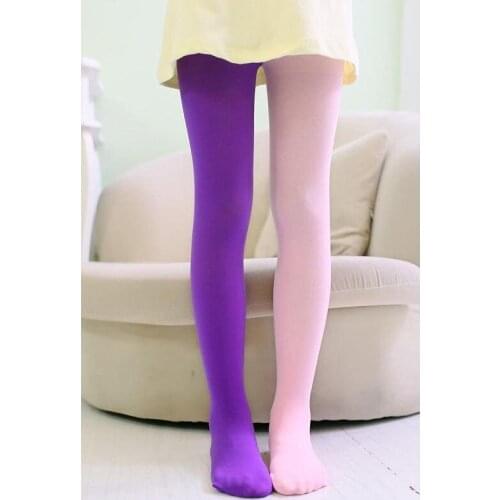 Mixed Candy Color Girls Patchwork Tights for Baby Girl Stretch Trouser Skinny Pantyhose Velvet Kids Girls Dance Tights Stocking