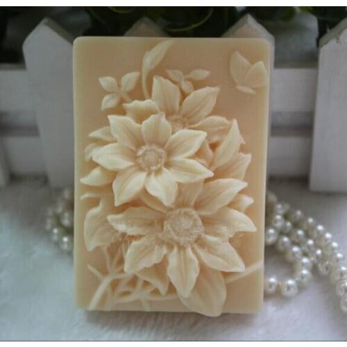 Flower Modelling Silicone 3D Soap Mold Cake Decorating Tools Manual Sunflower Soap Mold Moulds Rubber PRZY Eco-friendly 001