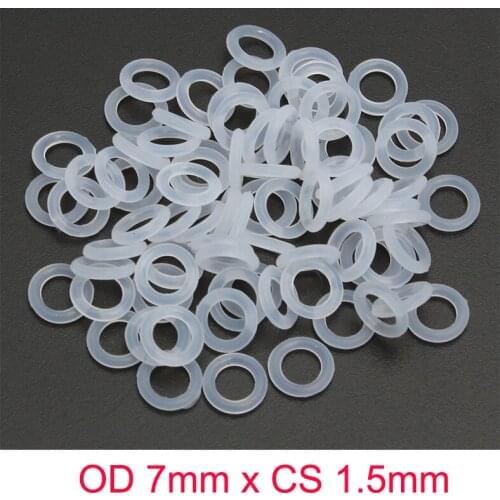 OD 7mm x CS 1.5mm SILICONE Rubber Translucent O ring O-ring Oring Sealing