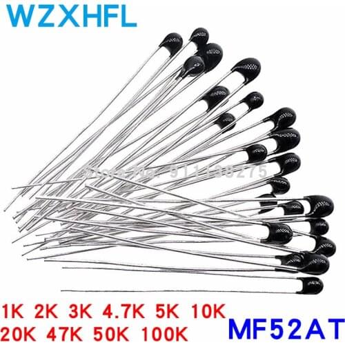100pcs MF52AT MF52 B 3950 NTC Thermistor Thermal Resistor 5% 1K 2K 3K 4.7K 5K 10K 20K 47K 50K 100K