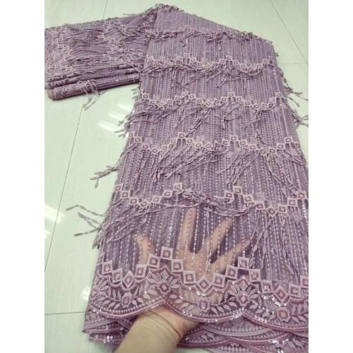 High Quality French Mesh Milk Silk Lace Fabric Embroidery African Lace Fabric With Sequins For Nigerian Party Dress NFM4915