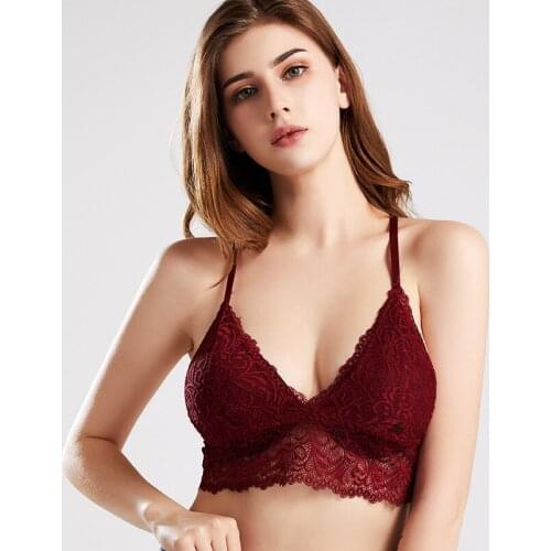 Womens Sexy No Steel Ring Suspender Vest With Bra Pad, Fashionable And Comfortable Lace Cotton Breathable Gathered Bottom Bra