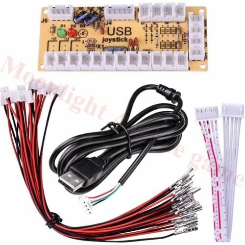 1Player USB Arcade Encoder Zero Delay PC to Joystick 5 Pin MAME Sanwa Push Button Cable