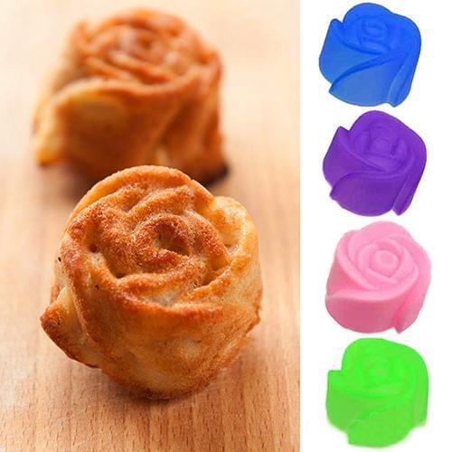 10 Pcs Rose Silicone Mold DIY Muffin Cookie Cup Cake Baking Mold Cake Decorating Tools Forms for Soap Cake Mold Baking Mold